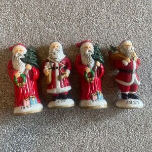 Vintage Style Santa Claus Candles Set of 4 Red 1883 1920 1925 Holiday